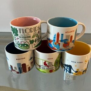 Starbucks You are Here 5 Mugs